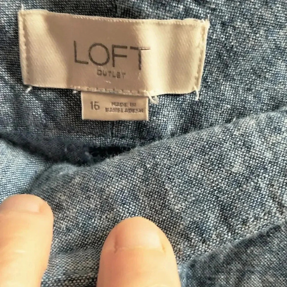 Loft Linen Cotton Blend Size 16 Shorts Preppy Minimalist Nautical Beach - Picture 3 of 6